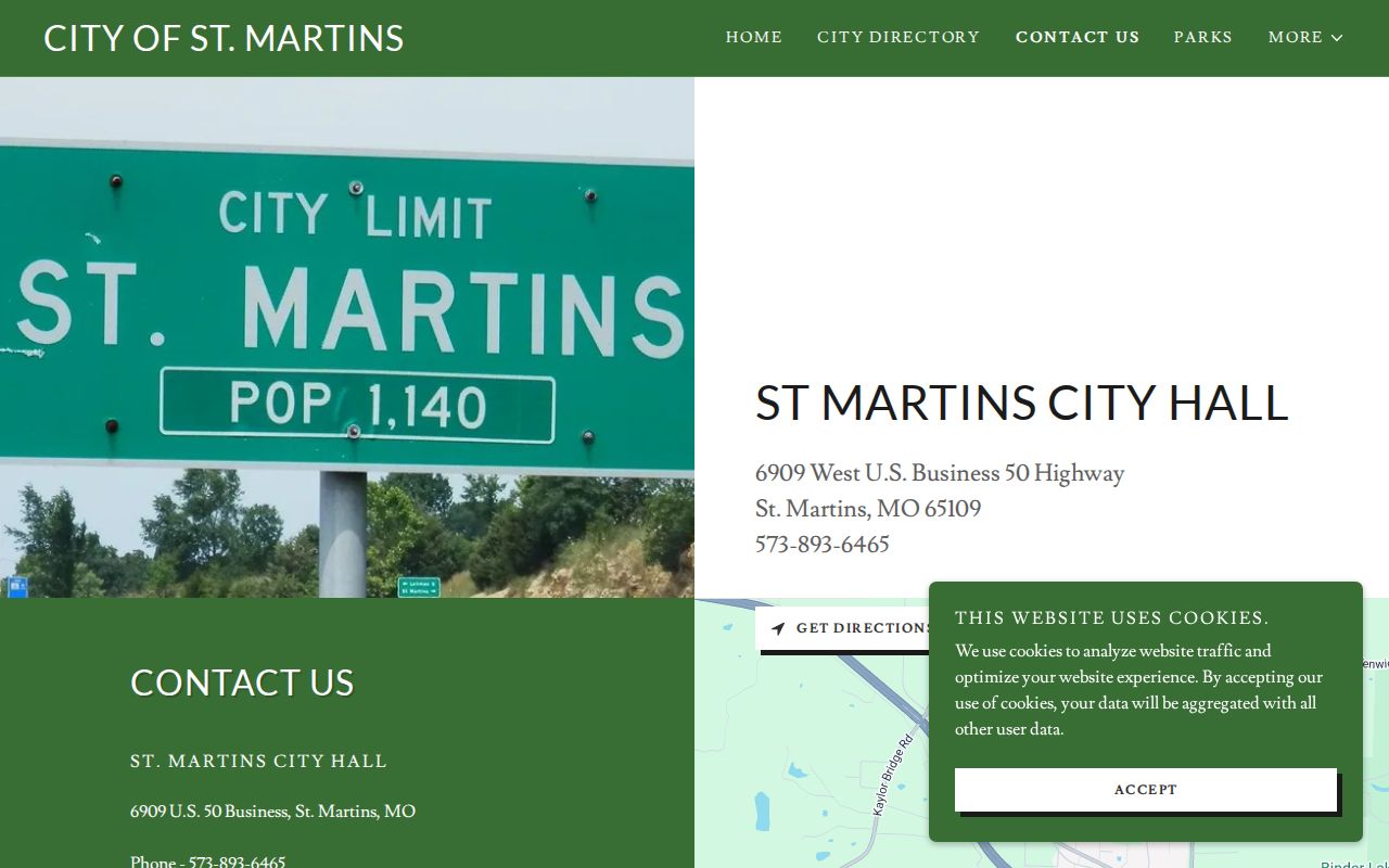 St. Martins City Hall official contact page