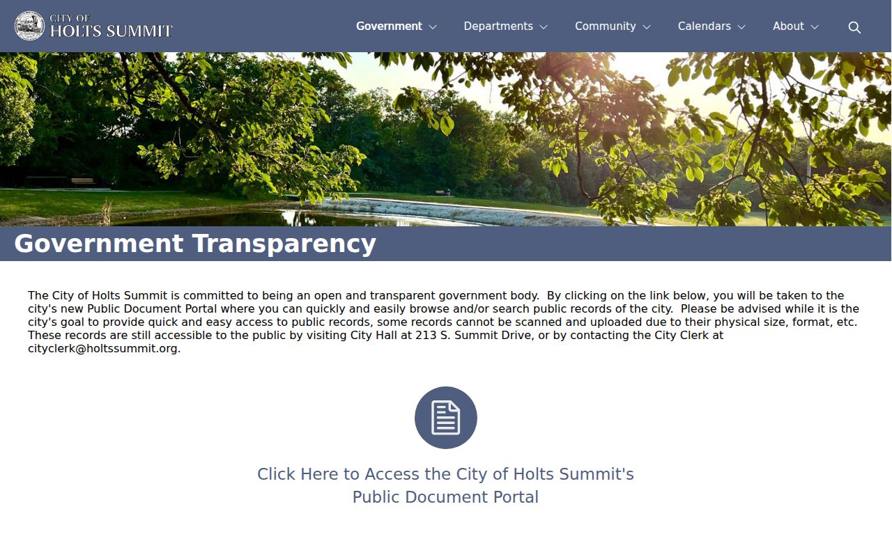 Holts Summit public document portal explanation